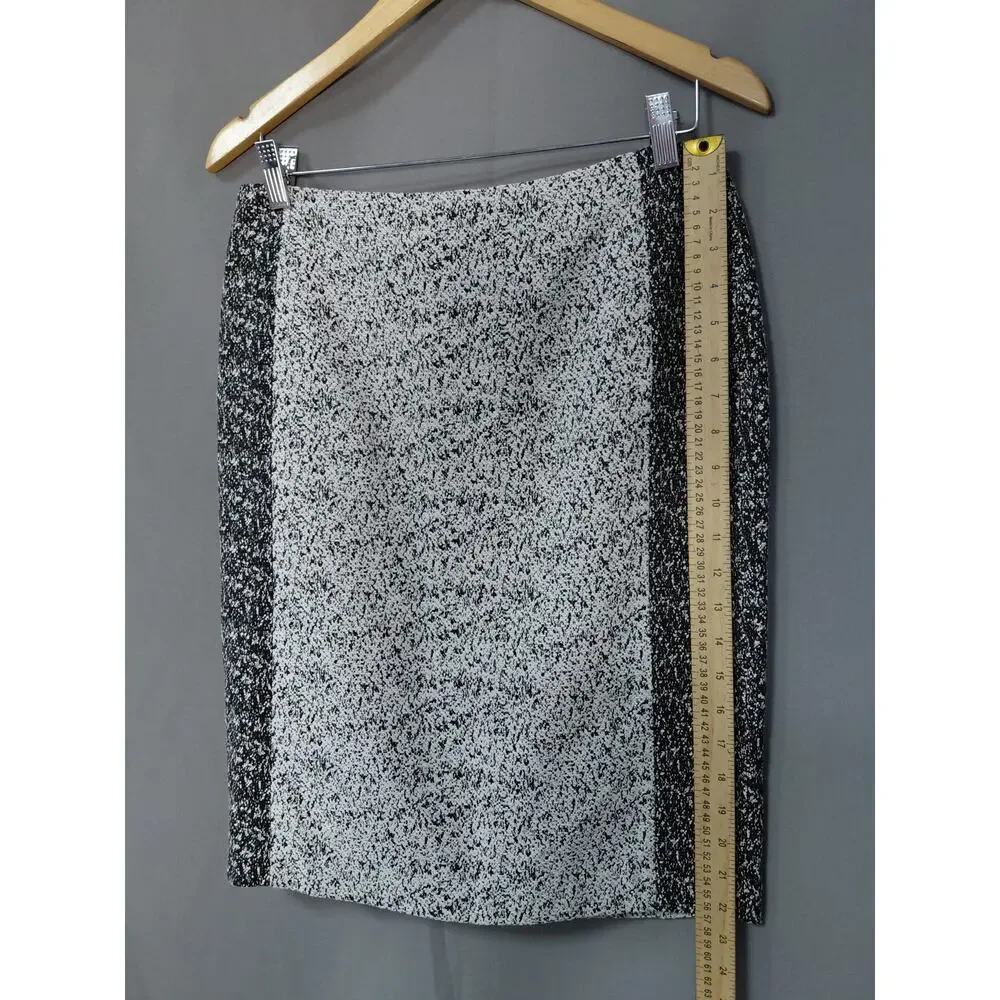 Calvin Klein Gray Pencil Knee Length Tweed Lined Skirt Women Size 6